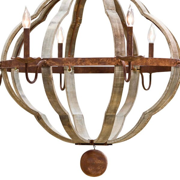 Wooden Quatrefoil Chandelier